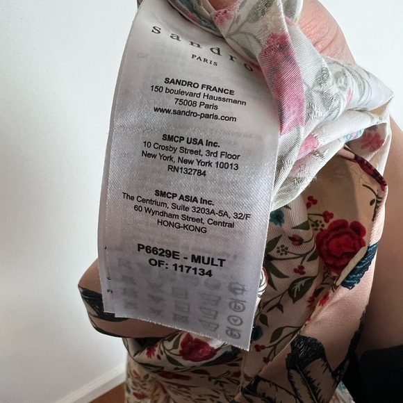 SANDRO Delfine printed twill and jacquard wide-leg jumpsuit Size 40 US 8 - Picture 9 of 10